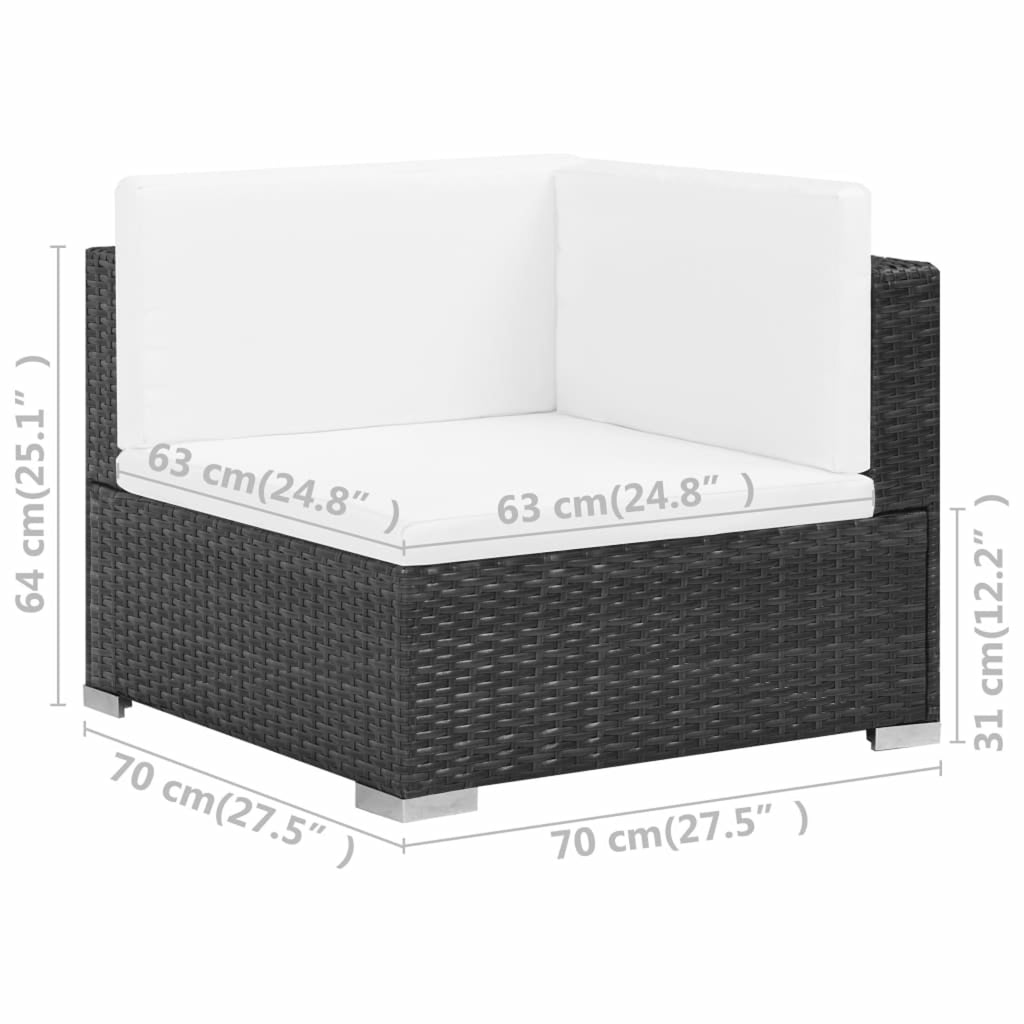 6 Piece White Cushioned Poly Rattan Outdoor Furniture Set R505