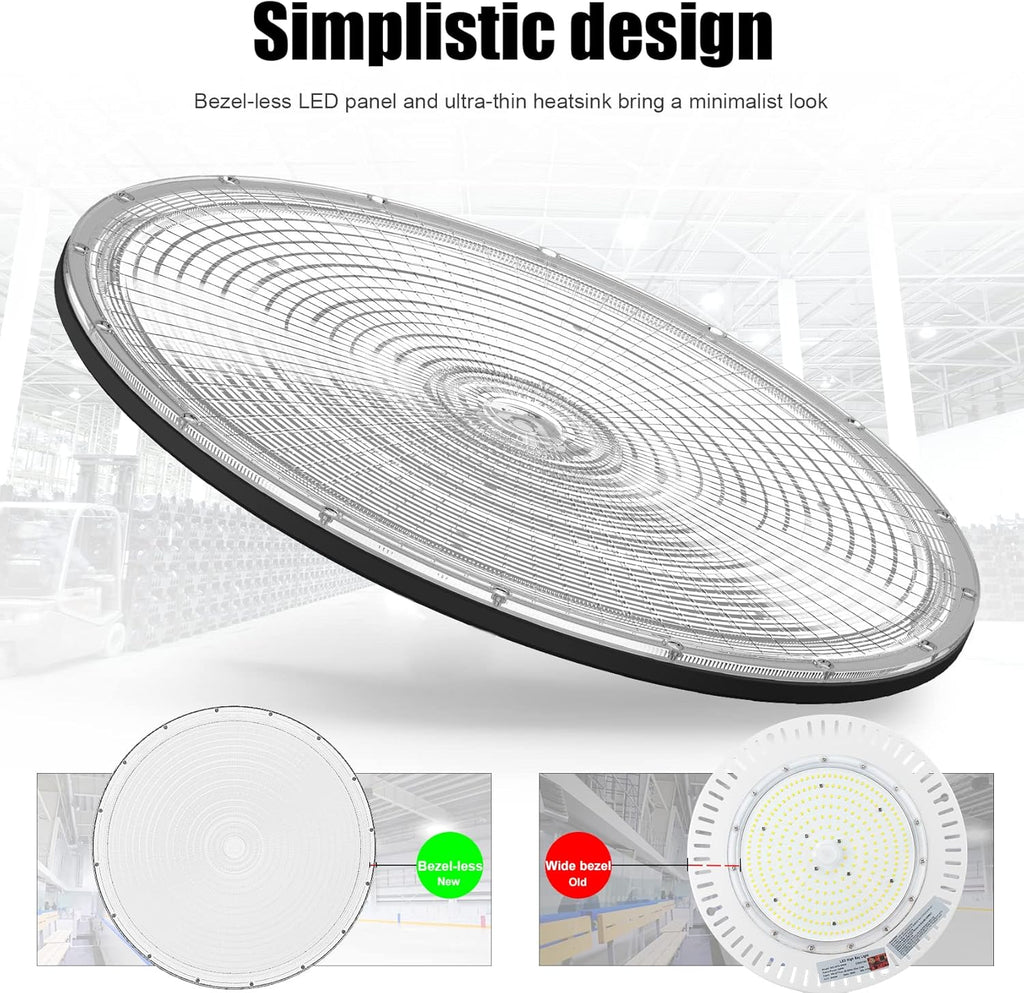 200W UFO LED High Bay Light with 110V Plug, 5000K Daylight A7378