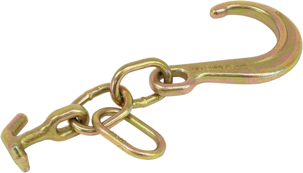 (4 Pack) 8" G70 J Hook with T-J Hooks and Enlarged Link, 5,400 lbs WLL B82367
