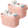 2-Pack Plastic Storage Baskets With Handles and Holes (White) E29974