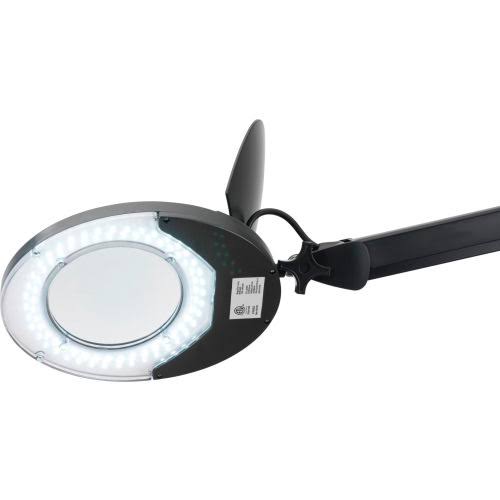 Black LED Magnifying Lamp with Covered Metal Arm B334