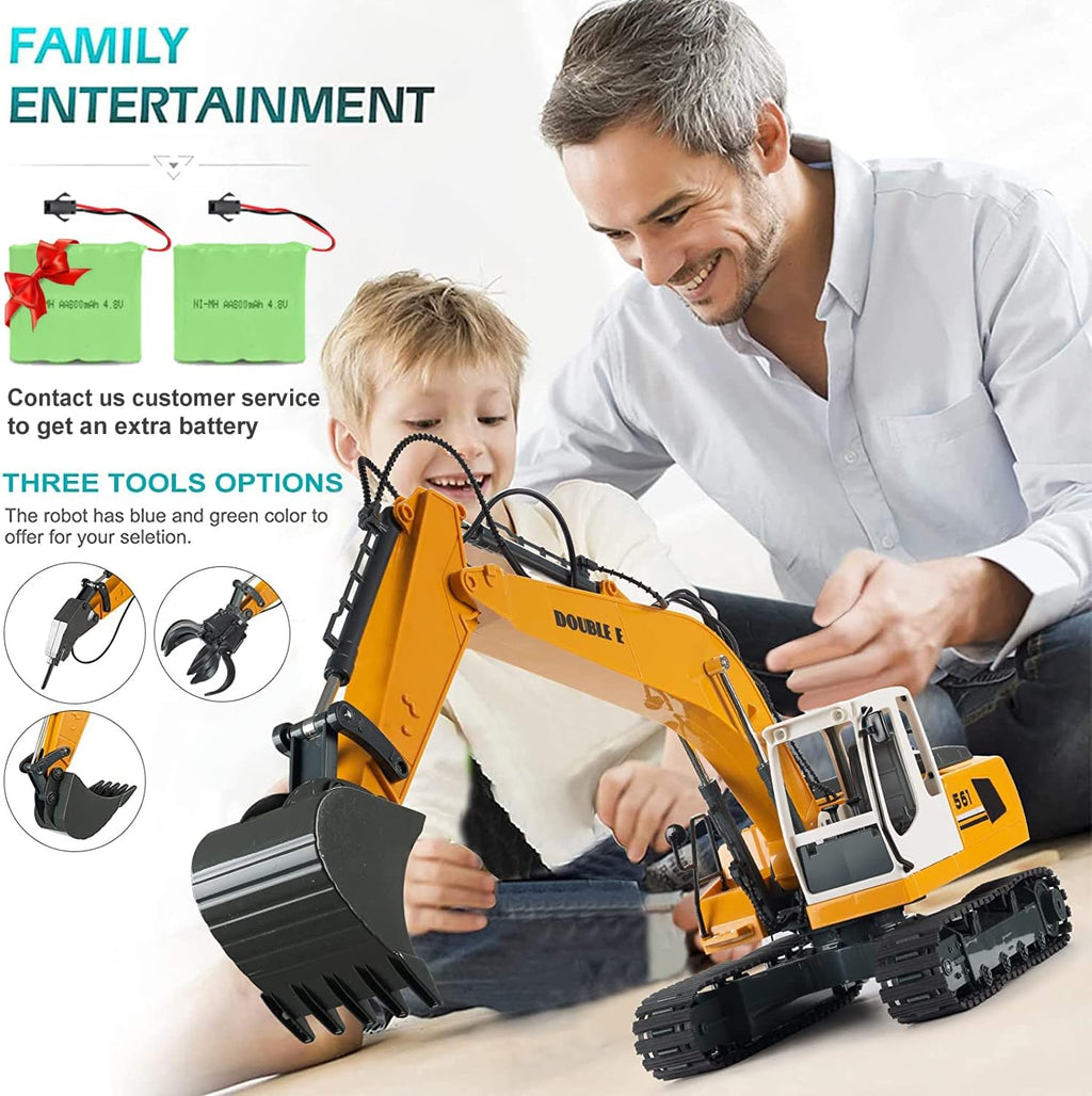 17 Channel RC Excavator Toy with Working Lights Pack of 2 V82875