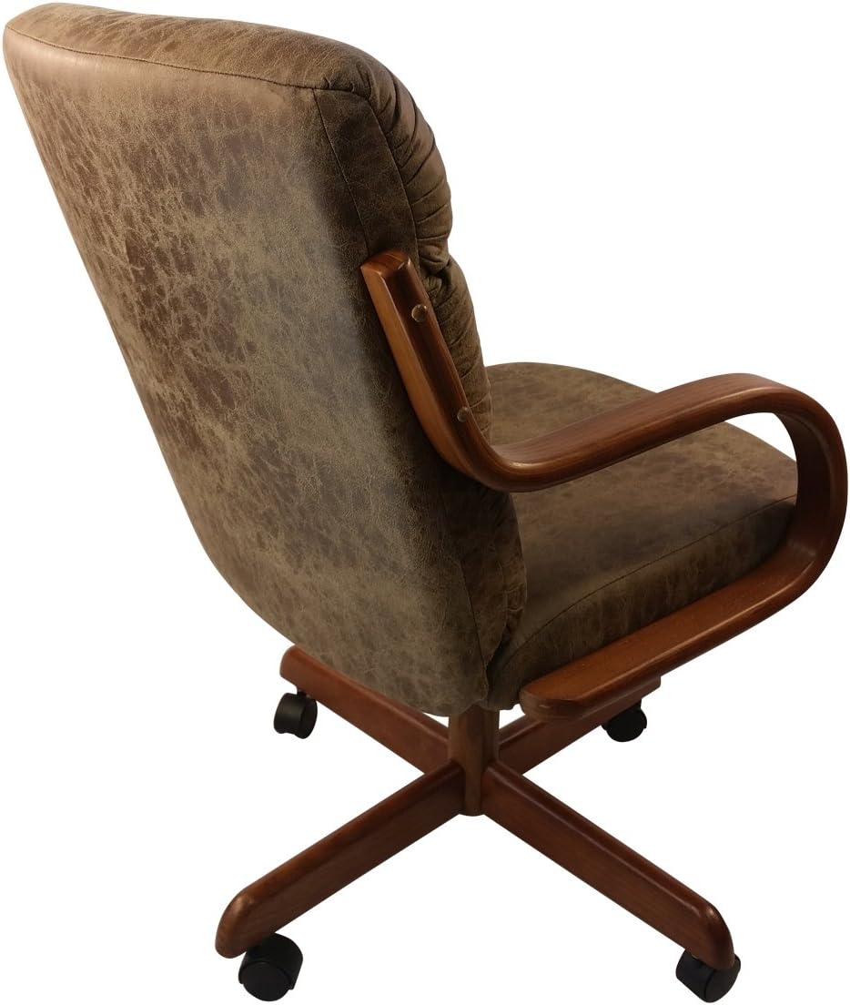 Rawhide Microsuede Swivel Tilt Caster Arm Chair V4816