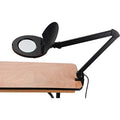 Black LED Magnifying Lamp with Covered Metal Arm B334