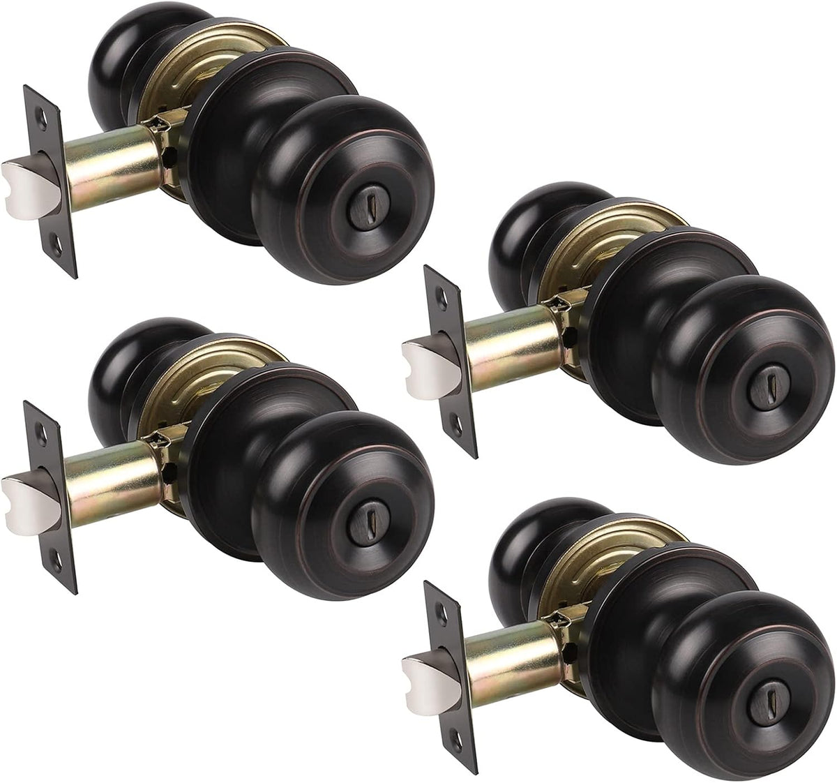 Black Matte Privacy Door Knobs, Thumb Turn Locking, 10 Pack C8905