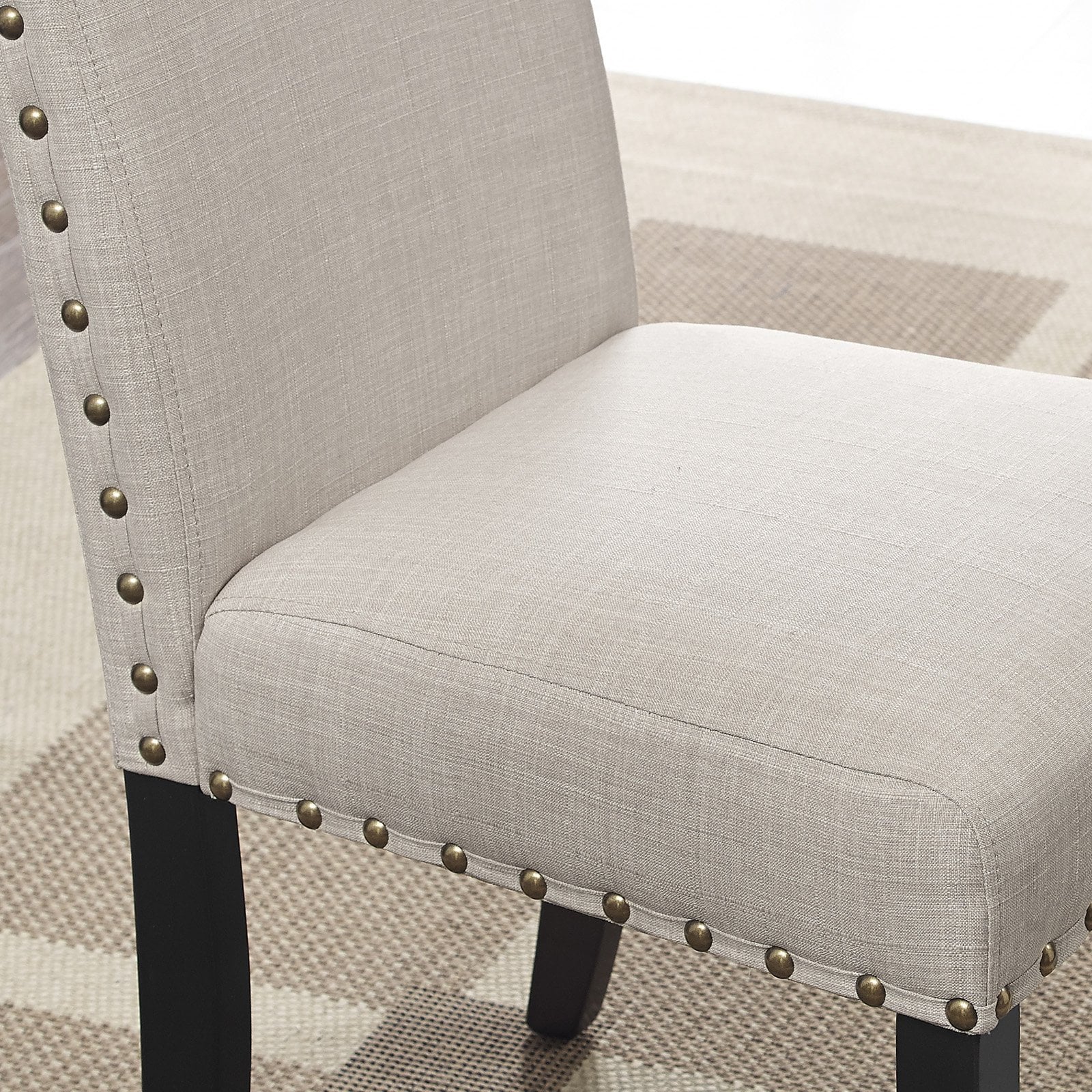 Gray Fabric Bar Stool with Nailhead Trim (Set of 2) D464