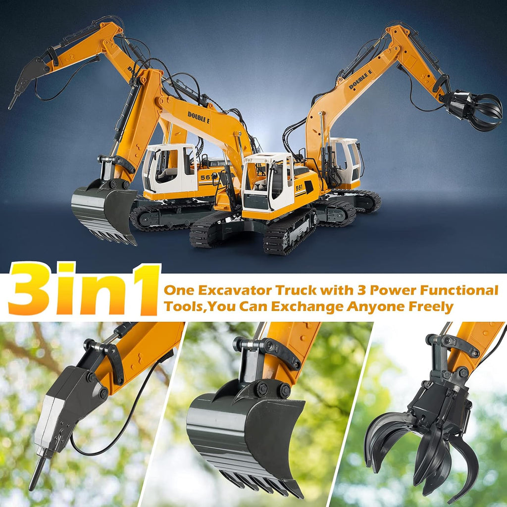 17 Channel RC Excavator Toy with Working Lights Pack of 2 V82875