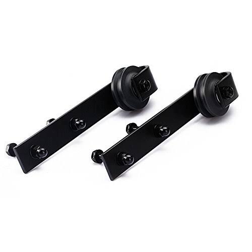 Sliding Barn Door Hardware Kit for Double Doors Black Surface 60 2 Doors Track Q808435