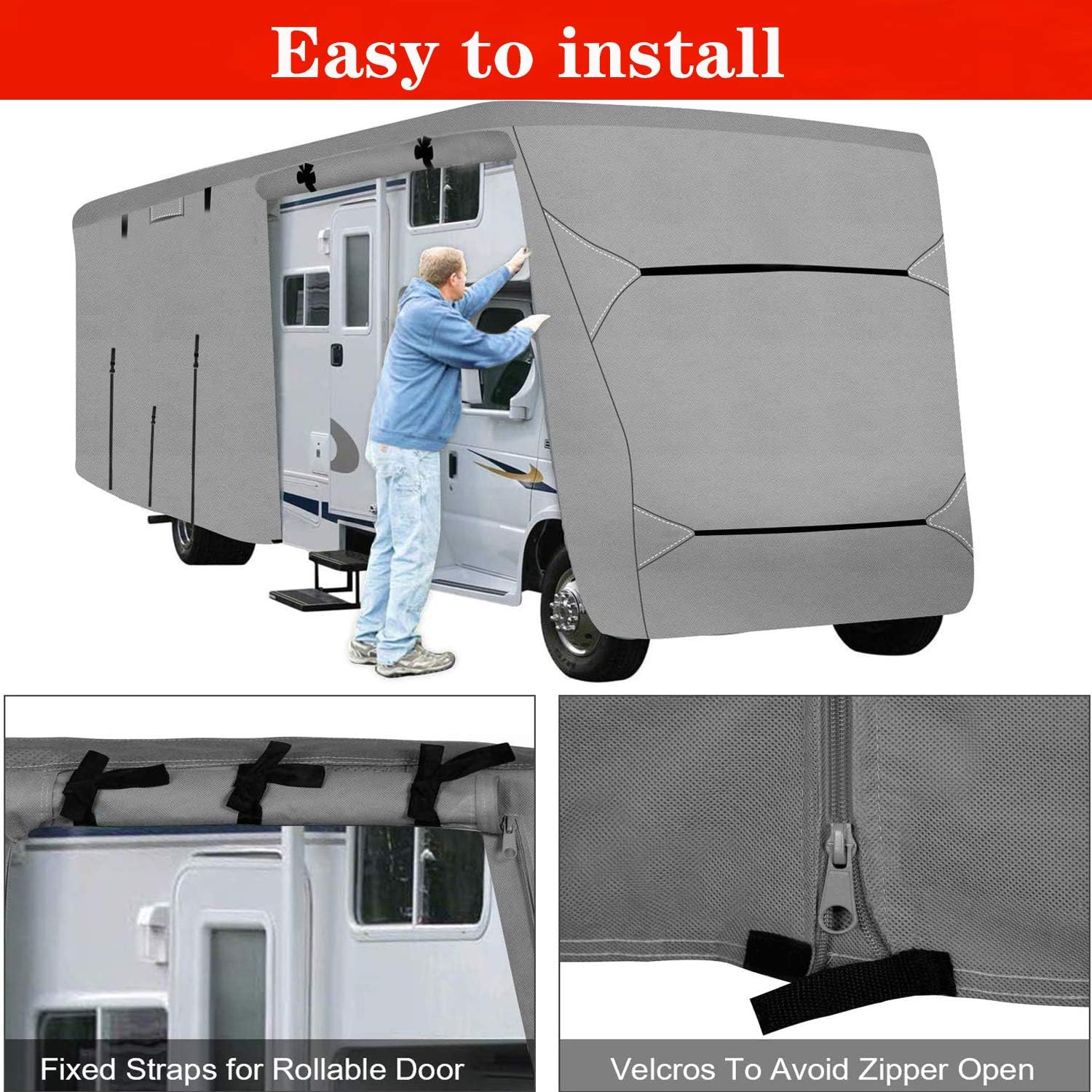 Waterproof 420D Heavy Duty Polyester Oxford RV Cover B81771