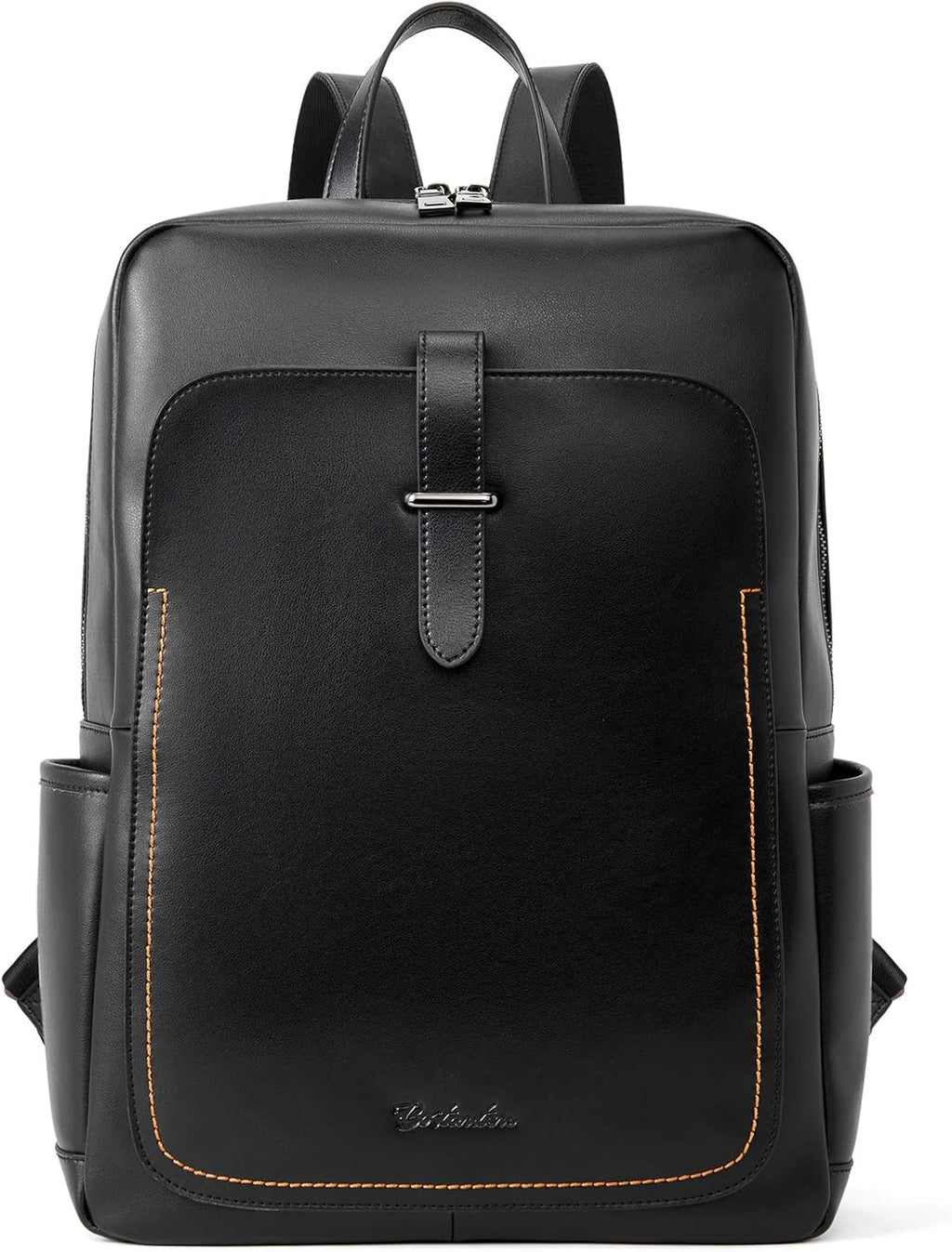 Black Leather Laptop Backpack 15.6 inch B4208