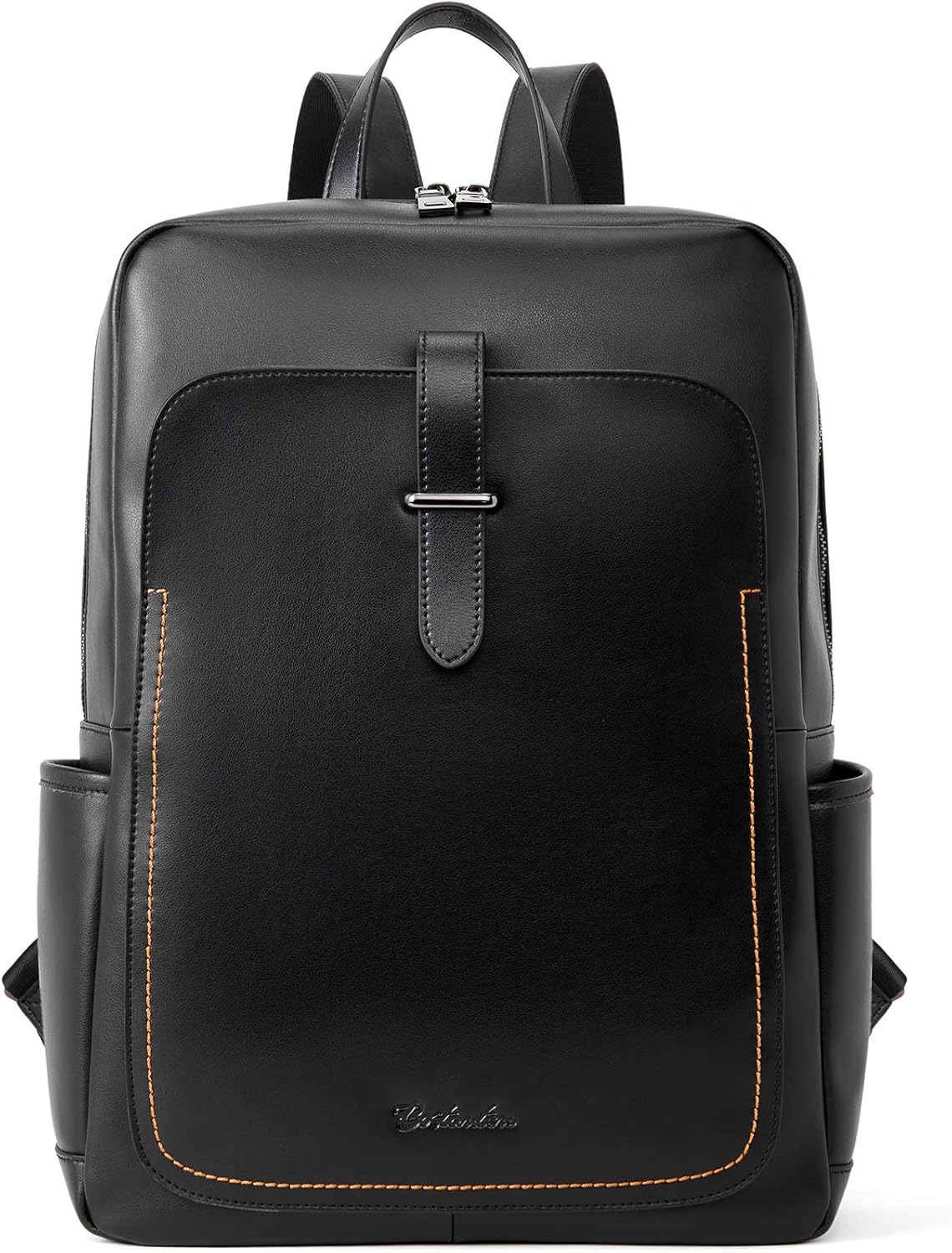 Black Leather Laptop Backpack 15.6 inch B4208