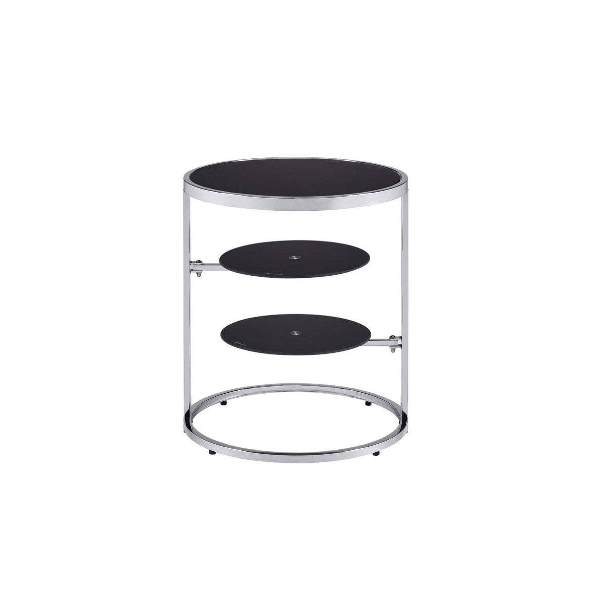 Black & Chrome Finish Side Table I8874