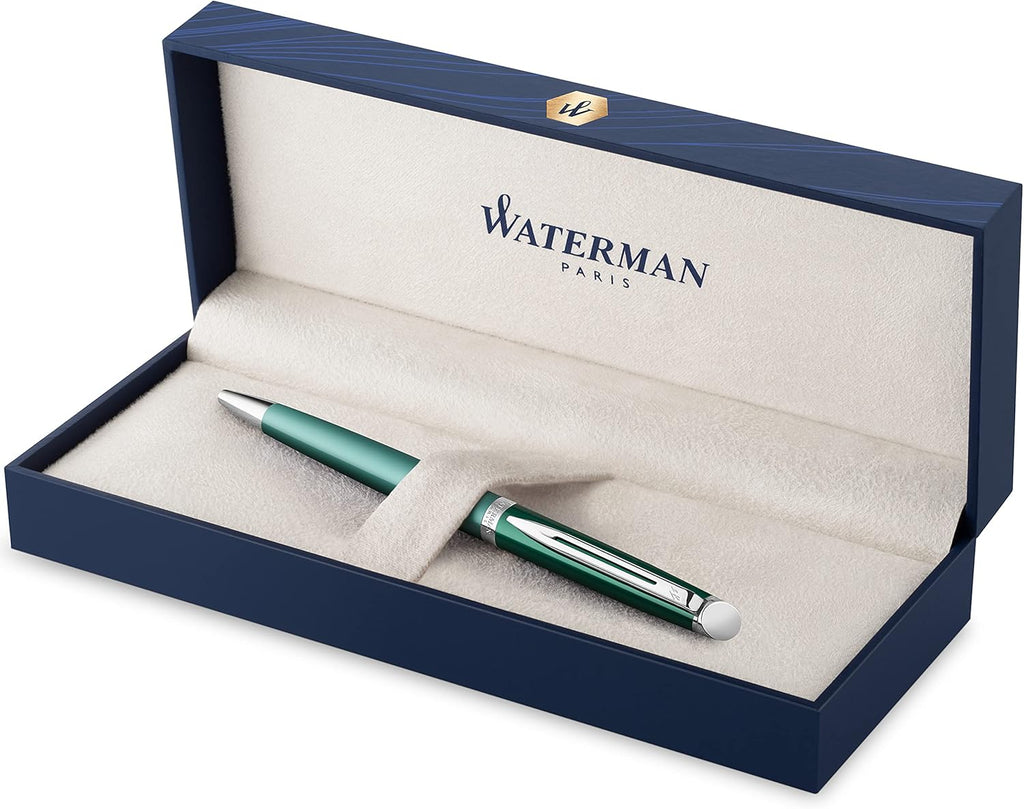 Stainless Steel Ballpoint Pen with Chrome Trim, Medium Point, Blue Ink Cartridge, Pack of 2 K766964