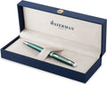 Stainless Steel Ballpoint Pen with Chrome Trim, Medium Point, Blue Ink Cartridge, Pack of 2 K766964