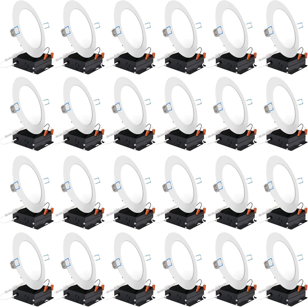 24 Pack 4 Inch Ultra Thin LED Recessed Ceiling Lights, 5000K Daylight, Dimmable 10W, 650 LM X977