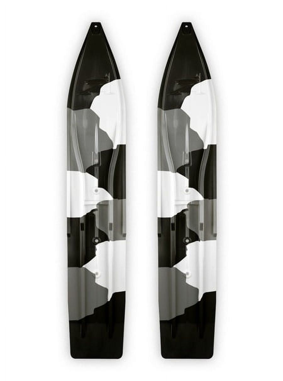 Black/White/Gray Urban Camo 8" Snowmobile Skis F415710