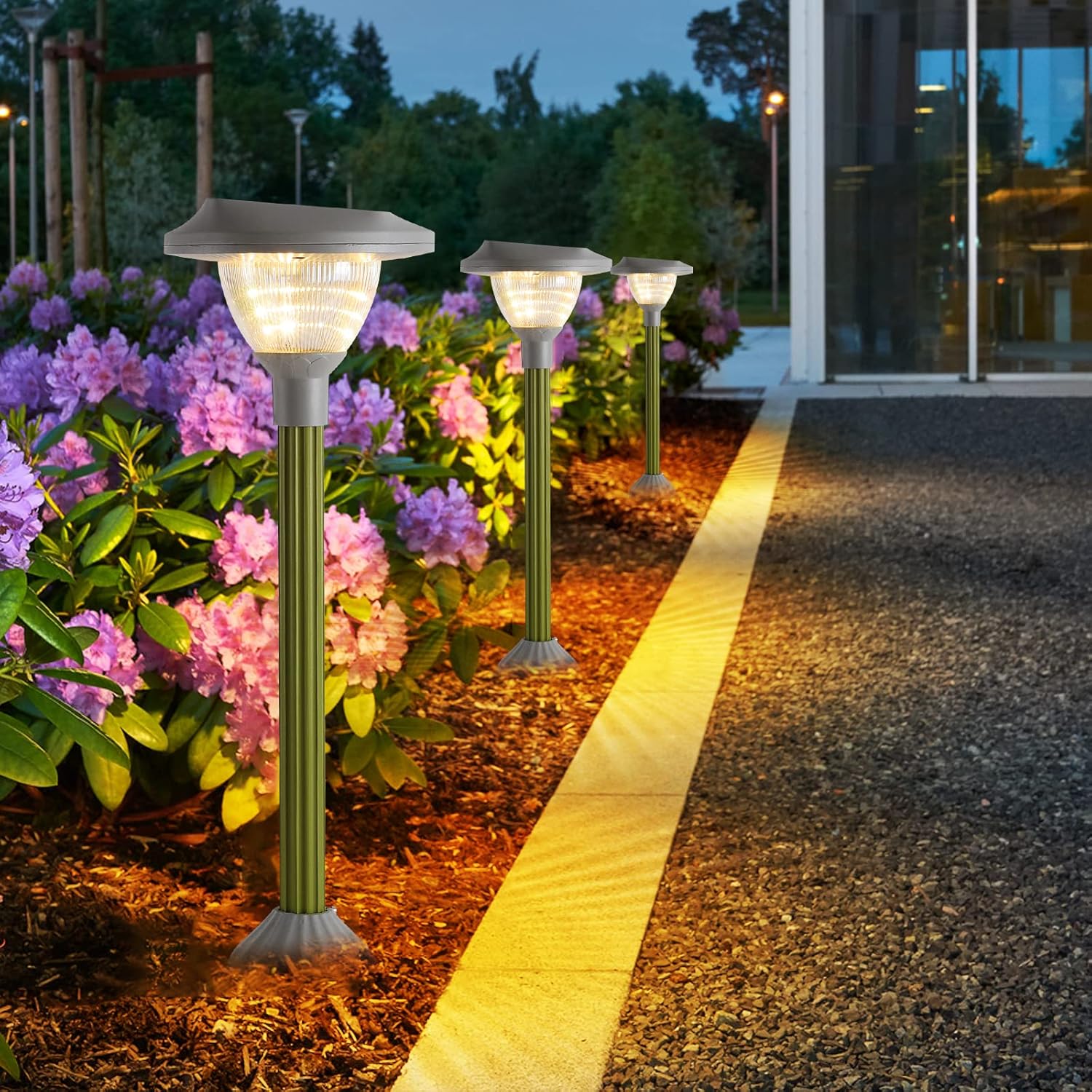 2 Packs Warm White LED Solar Lawn Lights U576