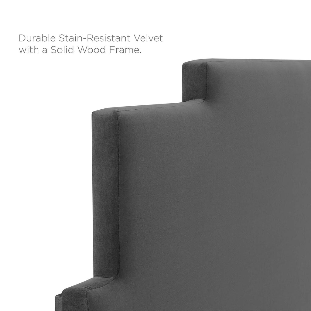 Charcoal Performance Velvet Headboard King California King R372