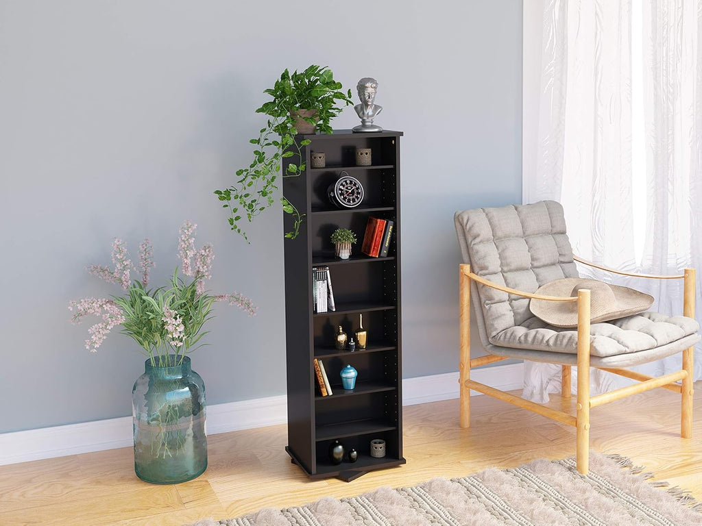 Black Spinning Tower Storage Cabinet S220722
