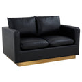 Beige Leather Loveseat with Gold Frame Y44108