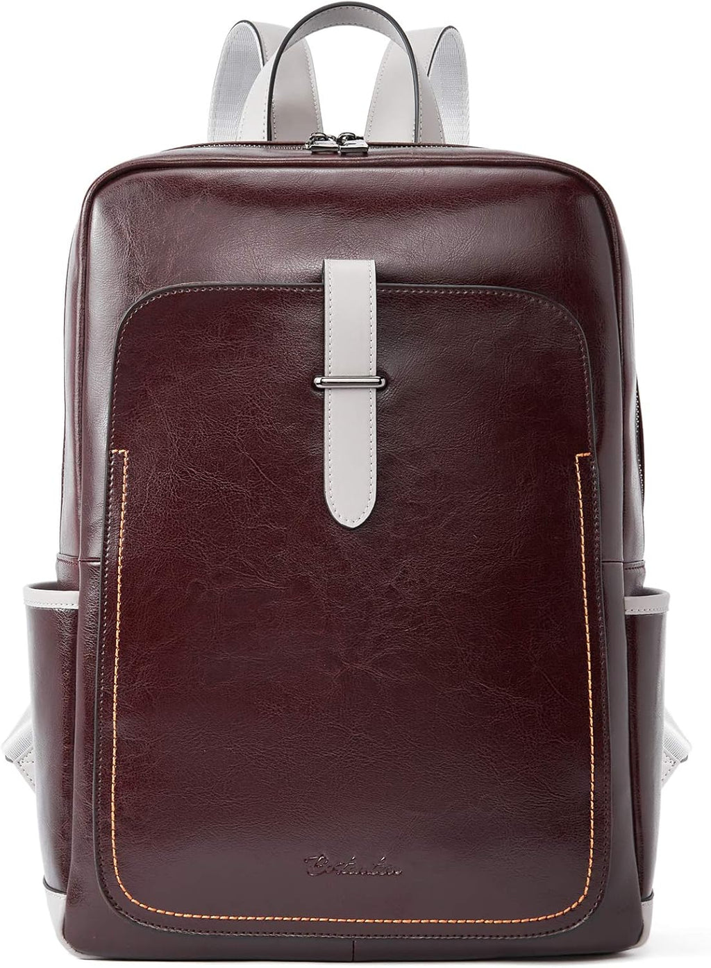 Black Leather Laptop Backpack 15.6 inch B4208