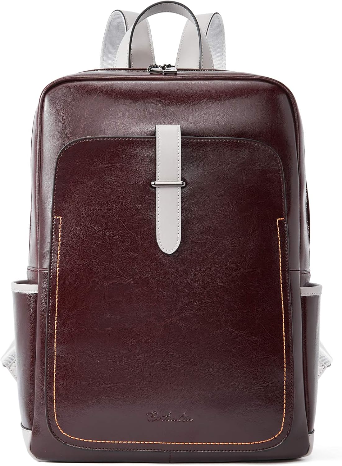 Black Leather Laptop Backpack 15.6 inch B4208