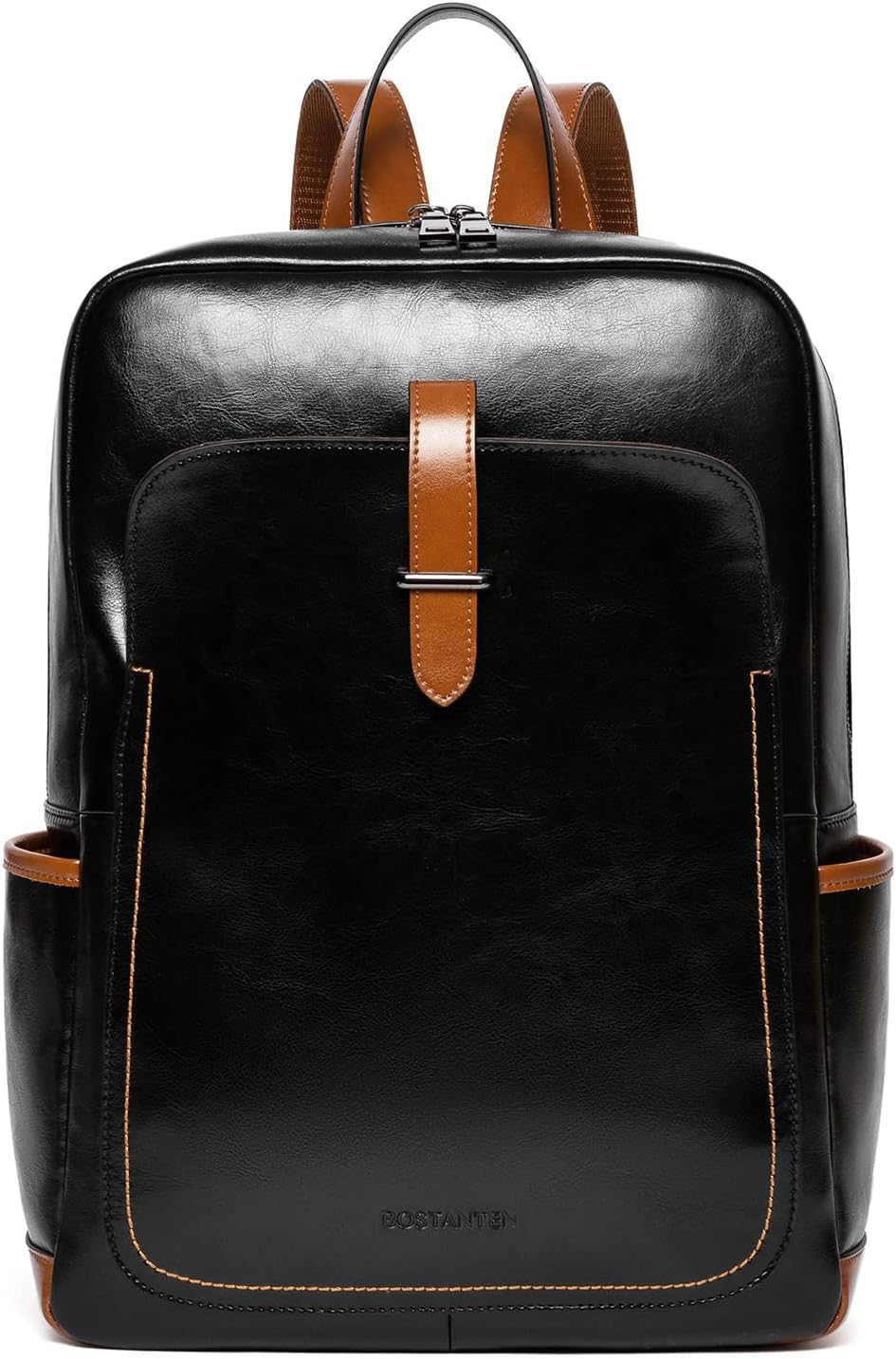 Black Leather Laptop Backpack 15.6 inch B4208