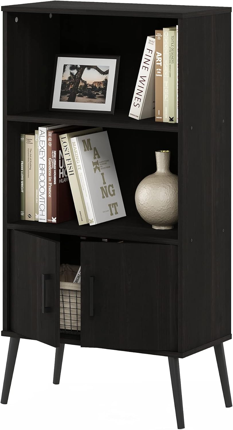 Espresso Accent Cabinet with Wood Legs V214