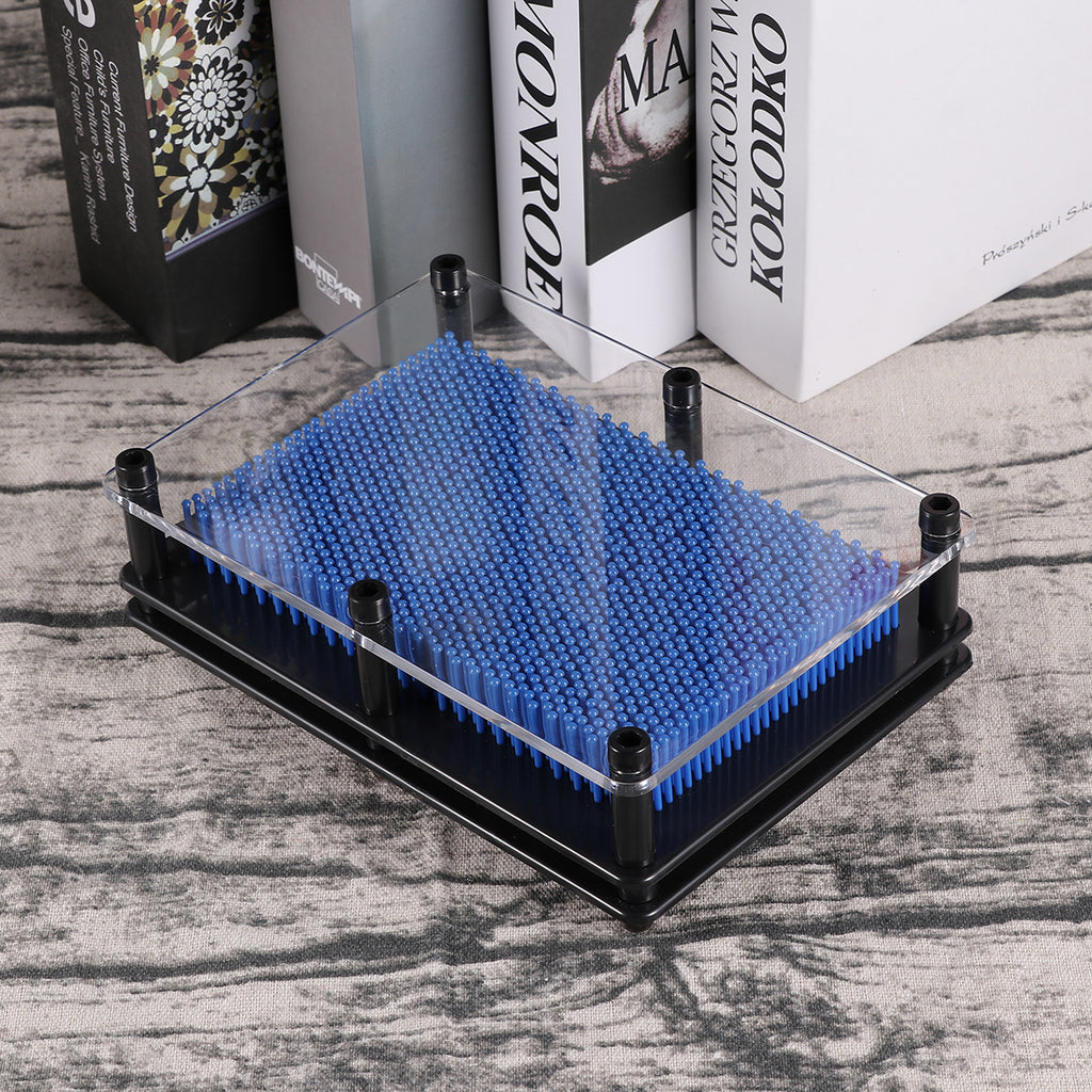 3D Pin Art Toy Plastic Square Handprint Dark Blue G750