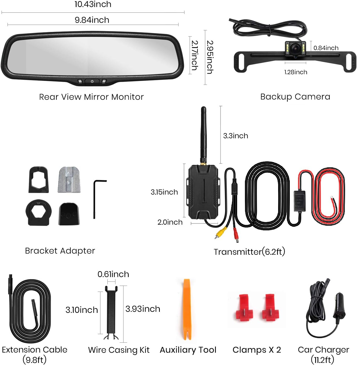 Wireless Backup Camera with Rear View Mirror Monitor S638318
