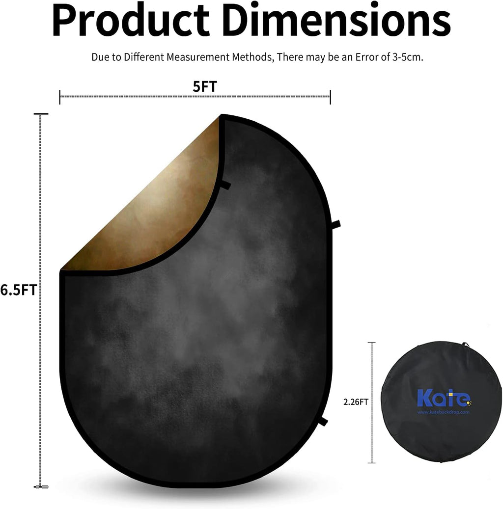 Black & Brown Double-Sided Microfiber Backdrop with Carry Bag H82190