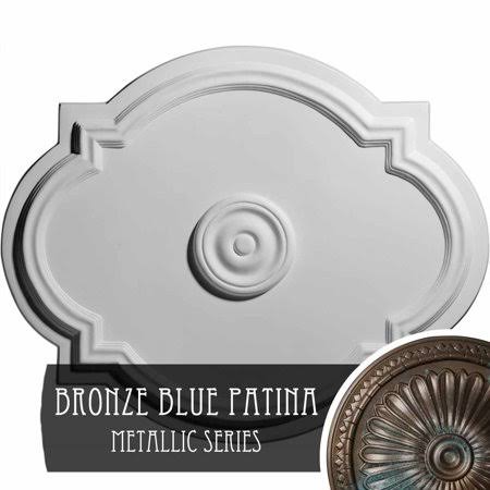 Waltz Ceiling Medallion Hand-Painted Bronze Blue Patina D355