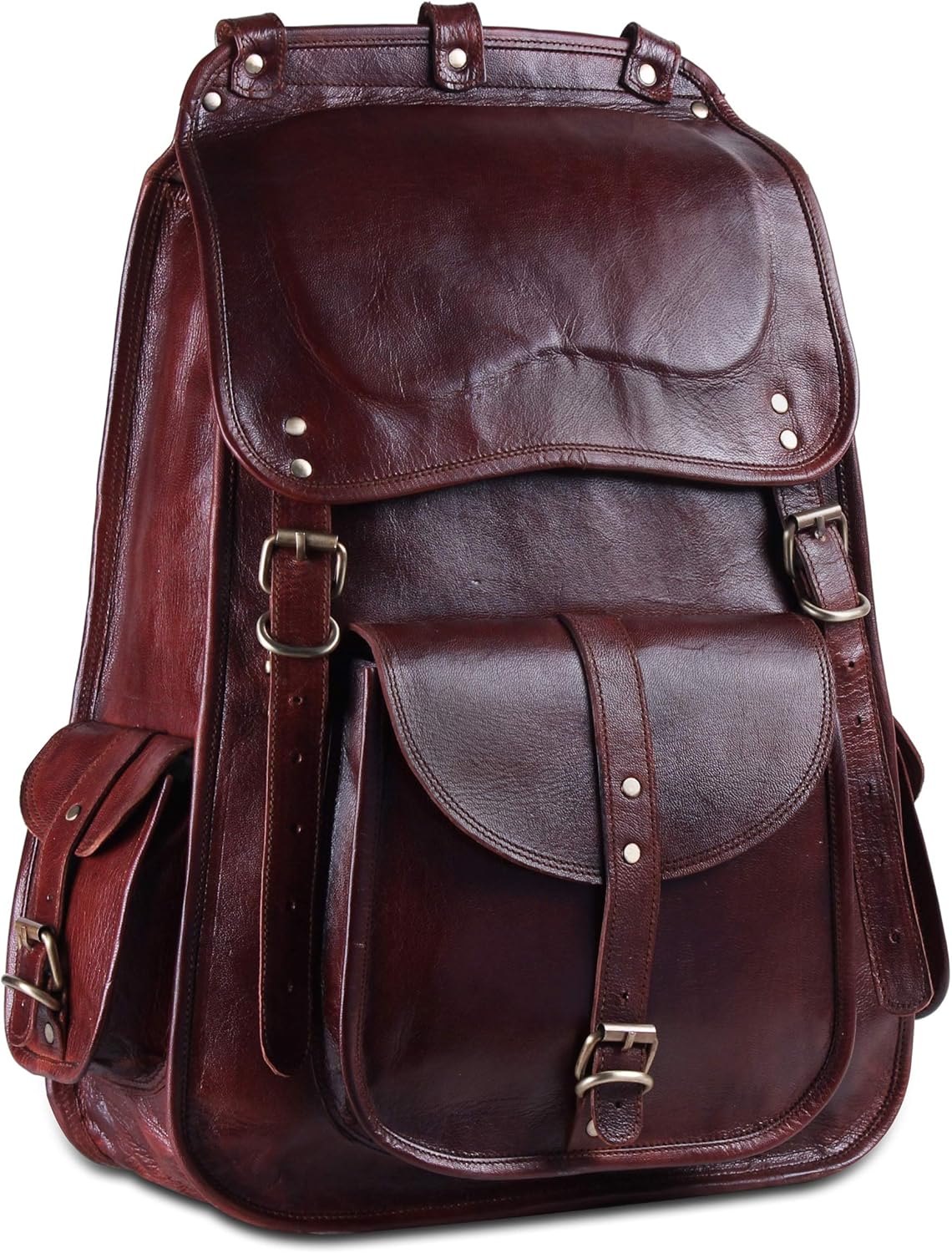 Vintage Full Grain Leather Laptop Backpack N857