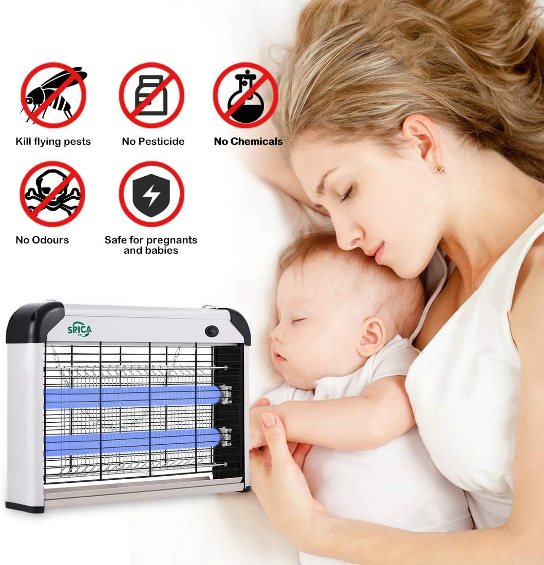 20W Electric Bug Zapper Insect Mosquito Killer with 2 Replacement UVA Light Bulbs, Pack of 2 E5821