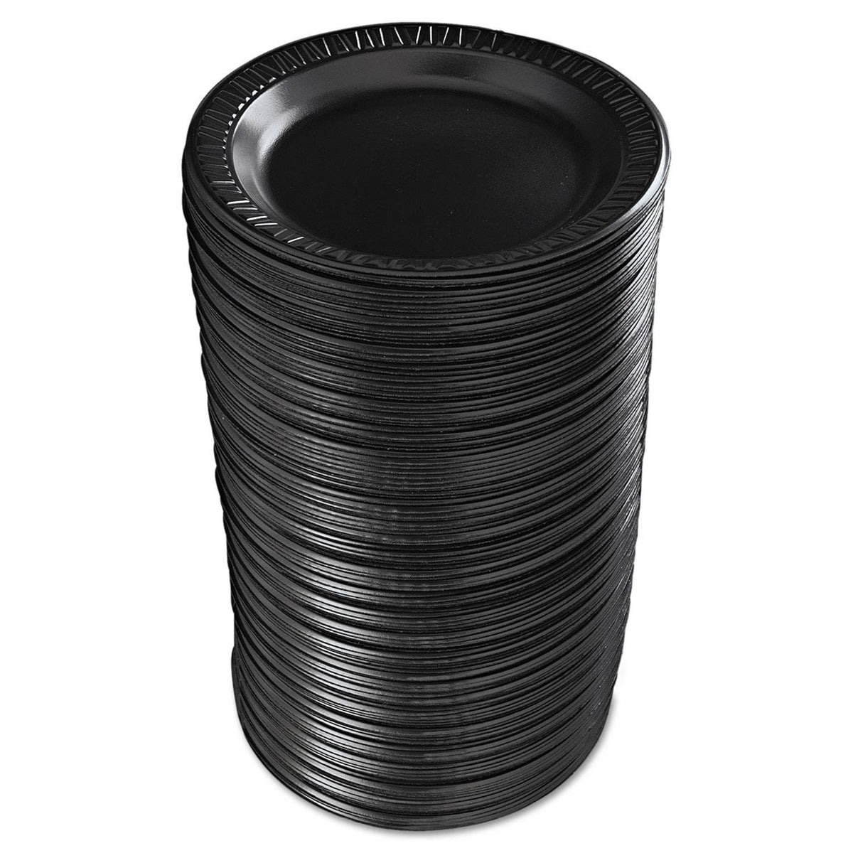 500 Count Black Laminated Foam Plate Z8069