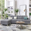 Grey L Shape Sectional Sofa with Reversible Chaise Lounge C638211