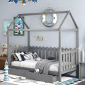 White Twin House Bed with Trundle X3675