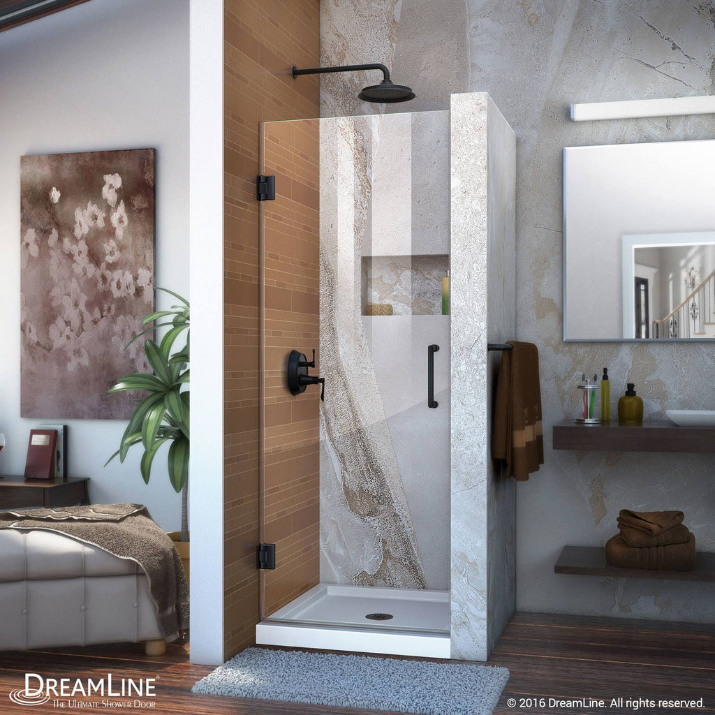 Satin Black Frameless Hinged Shower Door D251558