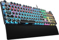 Retro Mechanical Gaming Keyboard, 104 Keys, RGB Rainbow Backlit, USB Wired, Blue Switch B634