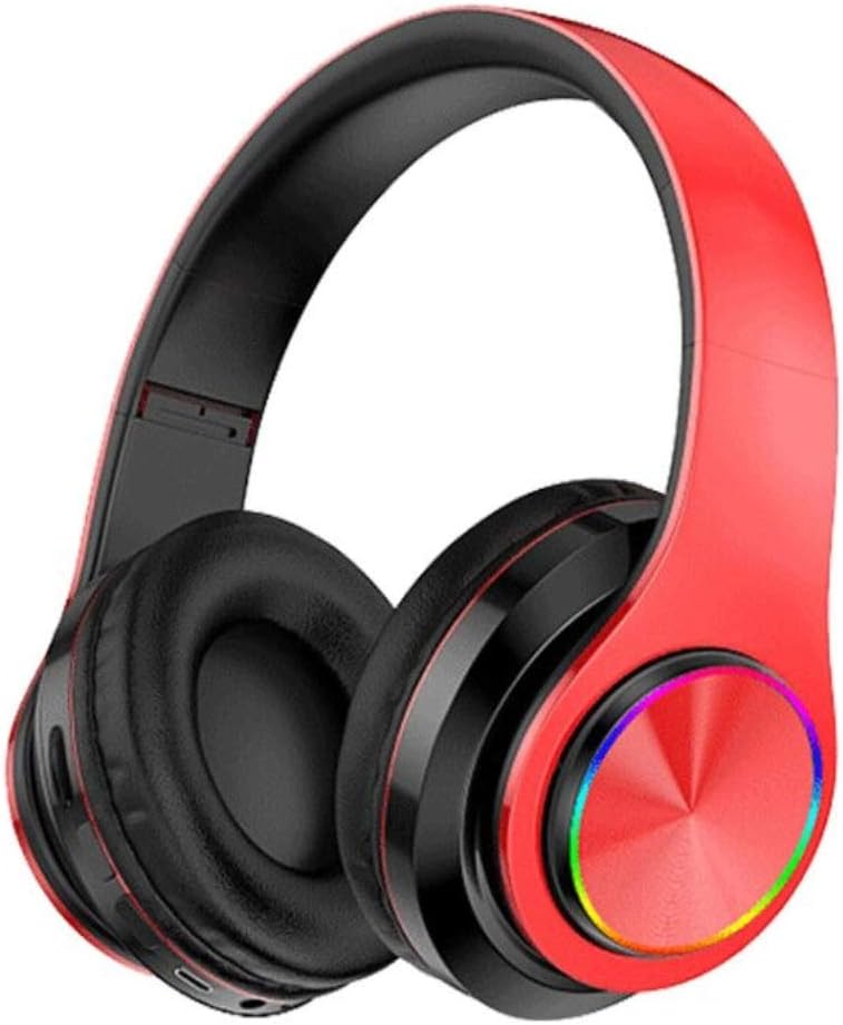 Red Black Wireless Bluetooth Over Ear Headphones with Built-in Mic, Pack of 2 N7314