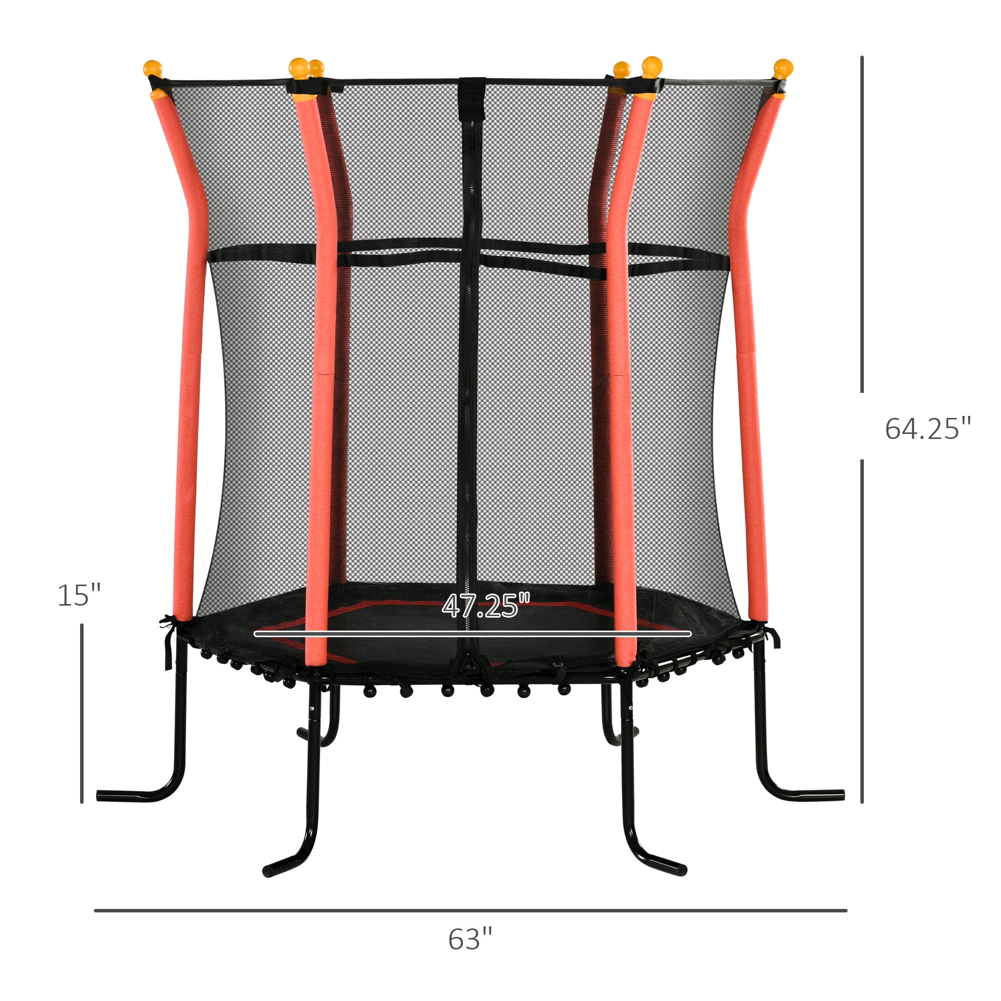 Red Kids Trampoline with Net B430610