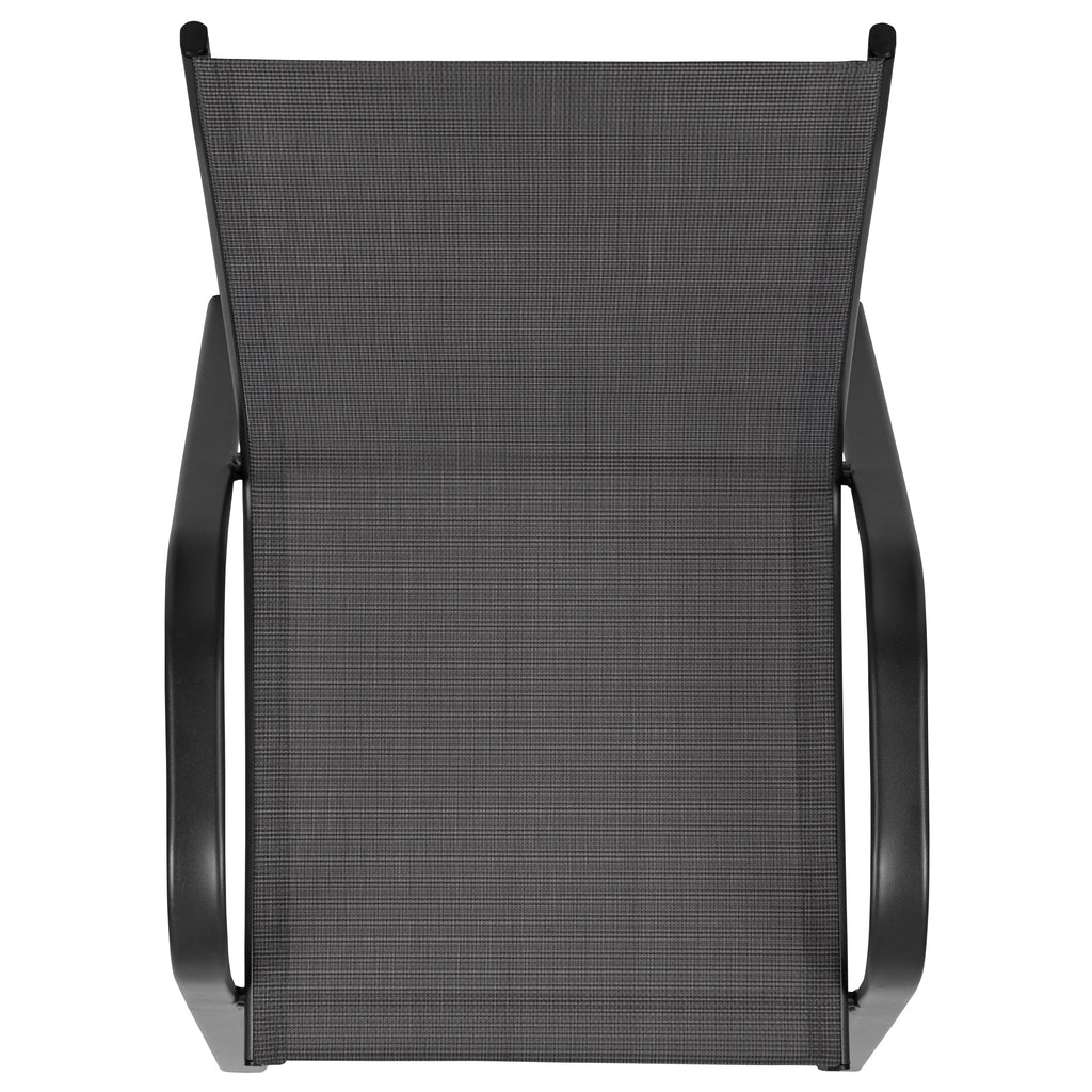 5 Pack Black Outdoor Stack Chair with Metal Frame M7831