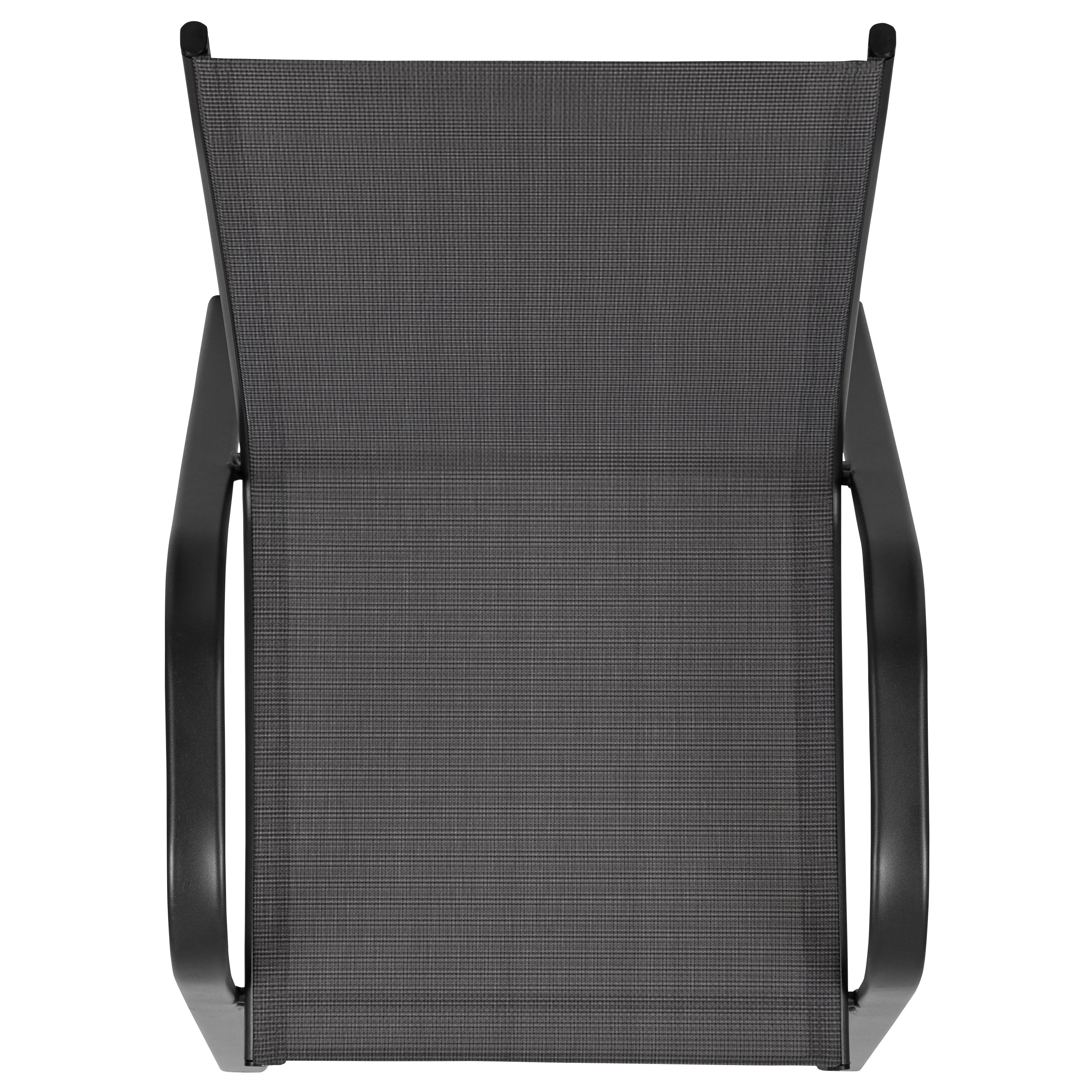 5 Pack Black Outdoor Stack Chair with Metal Frame M7831