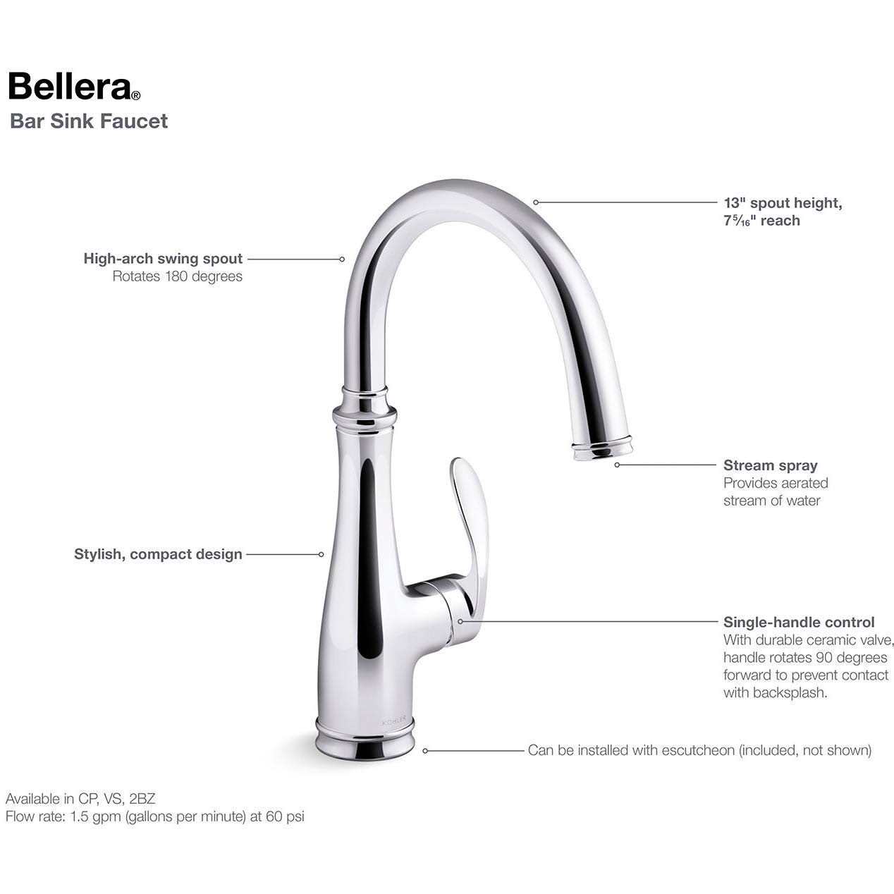 Polished Chrome Bar Sink Faucet F767426