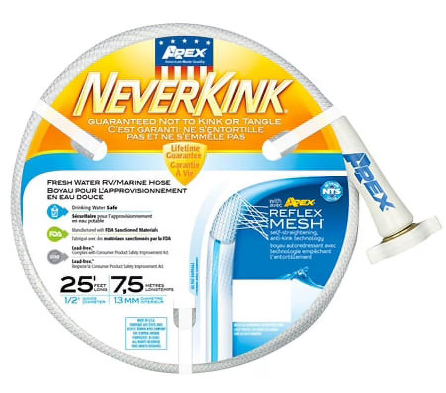 25' x 1/2" ID Fresh Water Hose P5527