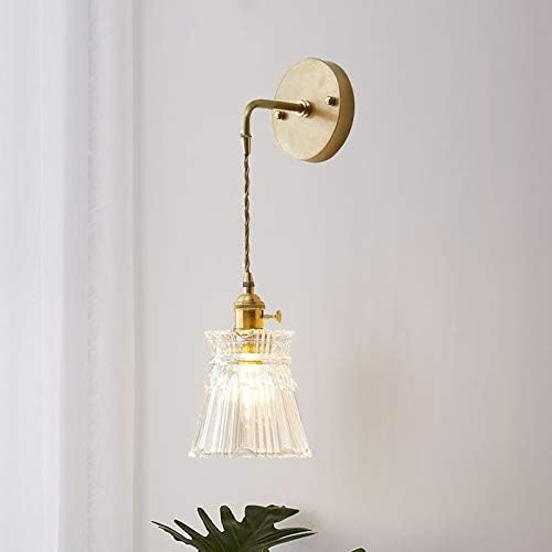 Cone Suspender Wall Light Industrial Vintage Textured Glass Shade 1 Light Cast Brass Wall Lamp Z4405