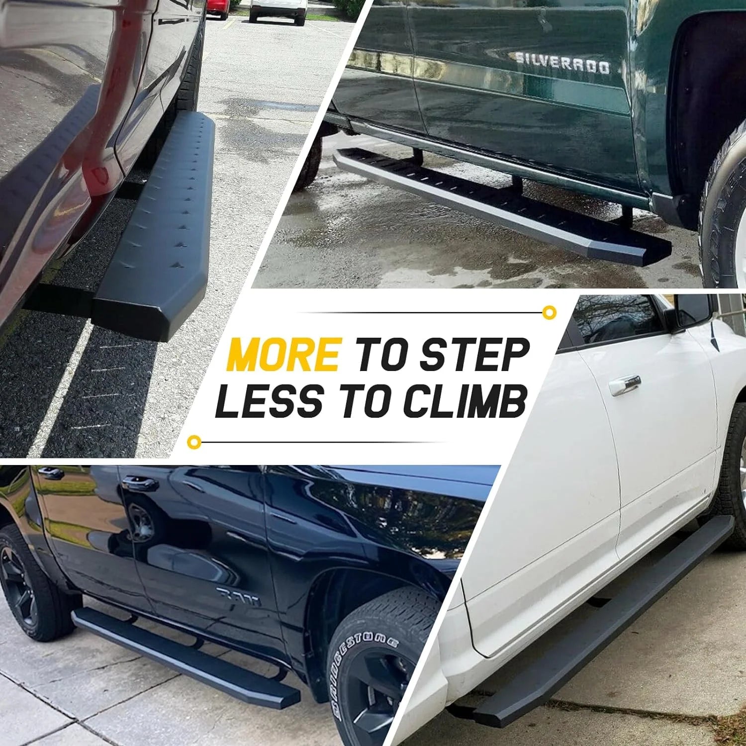 6 Inch Black Running Boards Side Step Nerf Bar F840