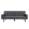 Grey Linen Convertible Sleeper Sofa with Removable Armrests G92465