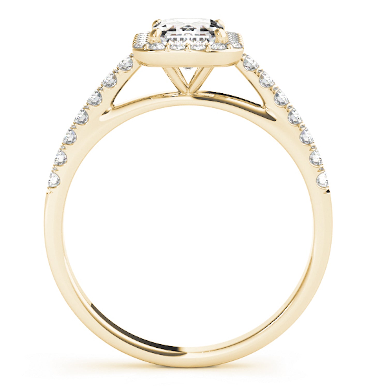 14K Yellow Gold Halo Engagement Ring Q5323