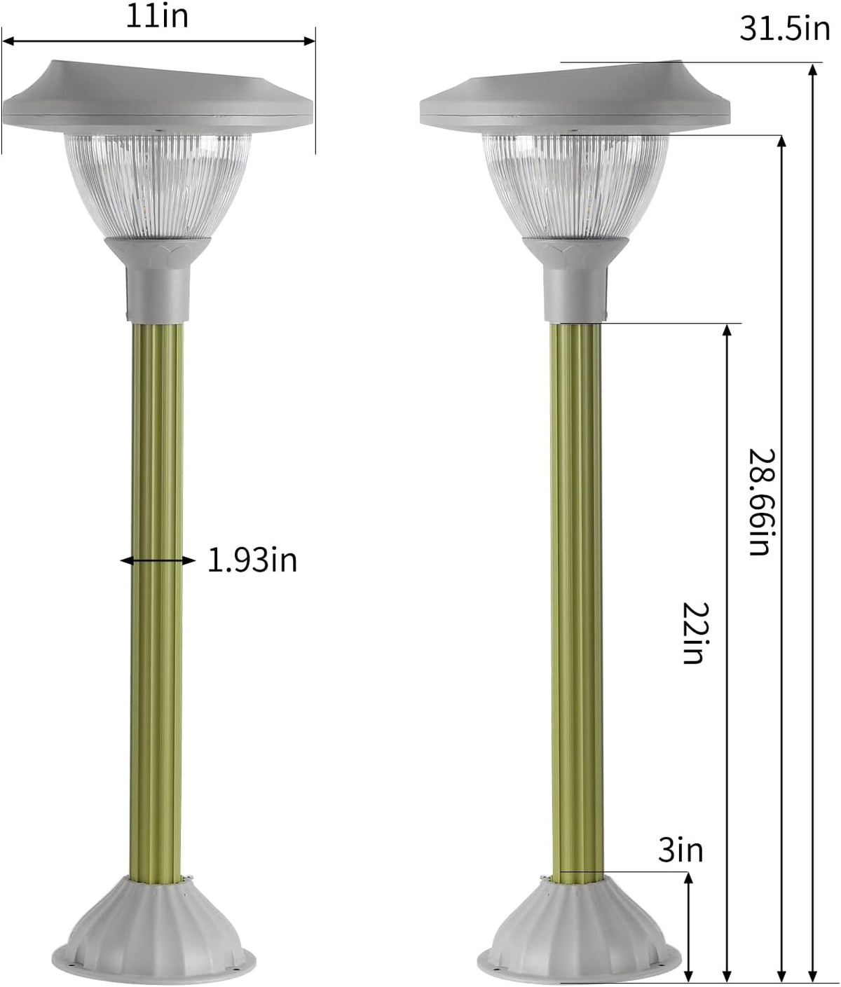 2 Packs Warm White LED Solar Lawn Lights U576